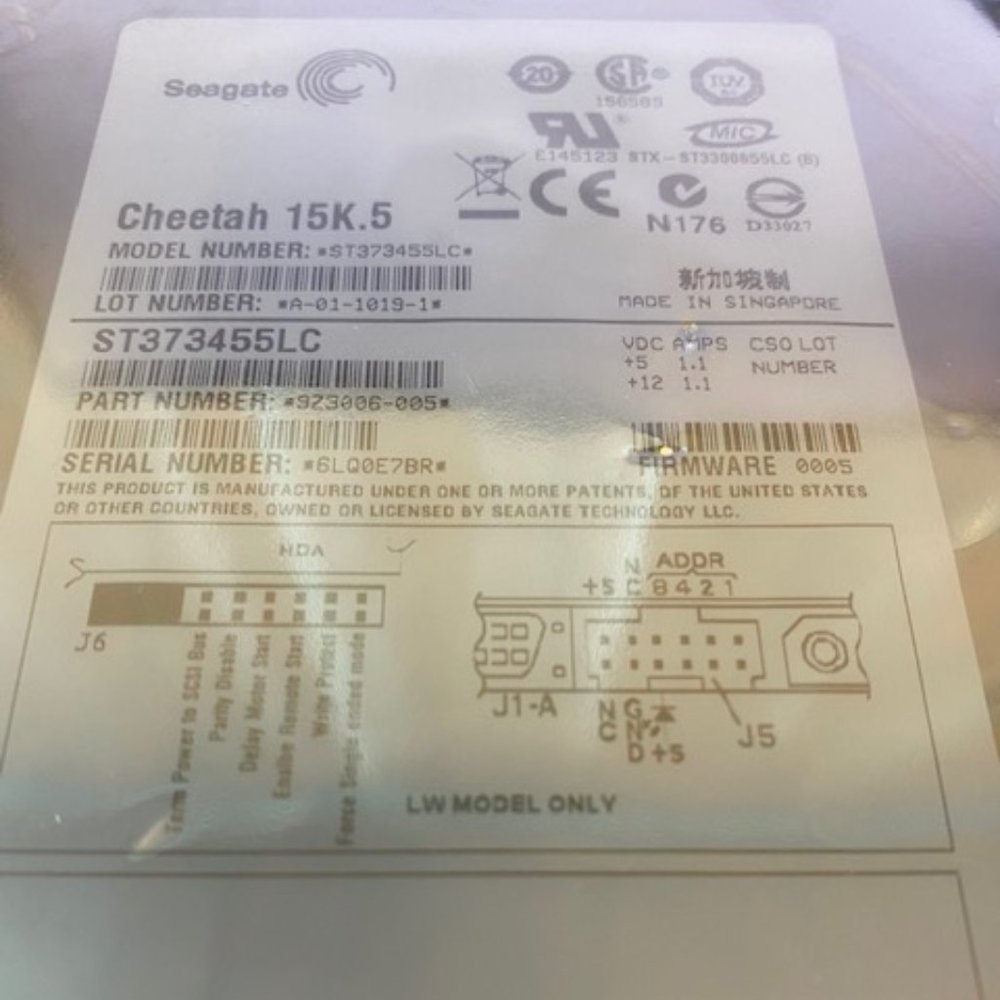 ST373455LC, 3LQ,PN 9Z3006-002, FW 0003, Seagate 73.4G SCS 3.5 Hard Drive